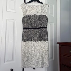 The Limited sheath dress - white/black lace size 6